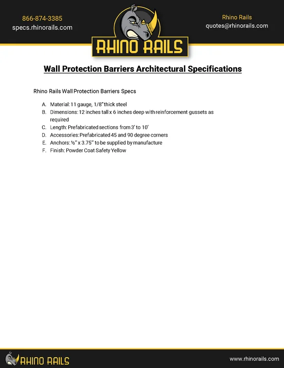 Floor Mounted Barrier Architectural Specs