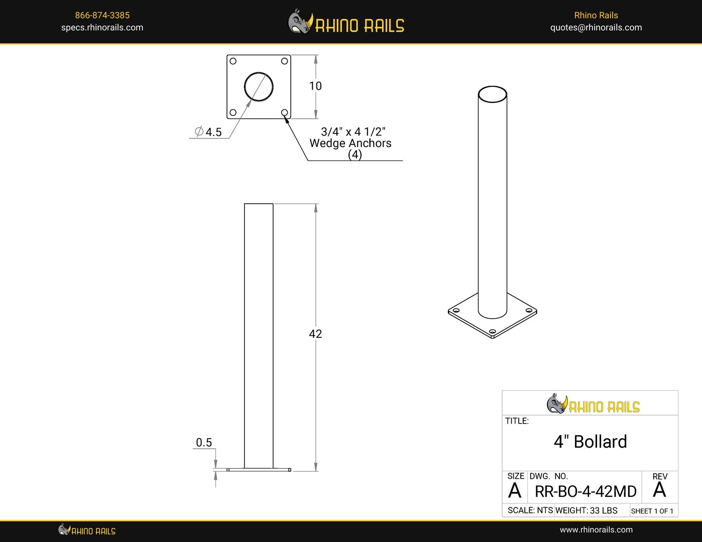 RR-BO-4-42MD - Product Detail Drawing