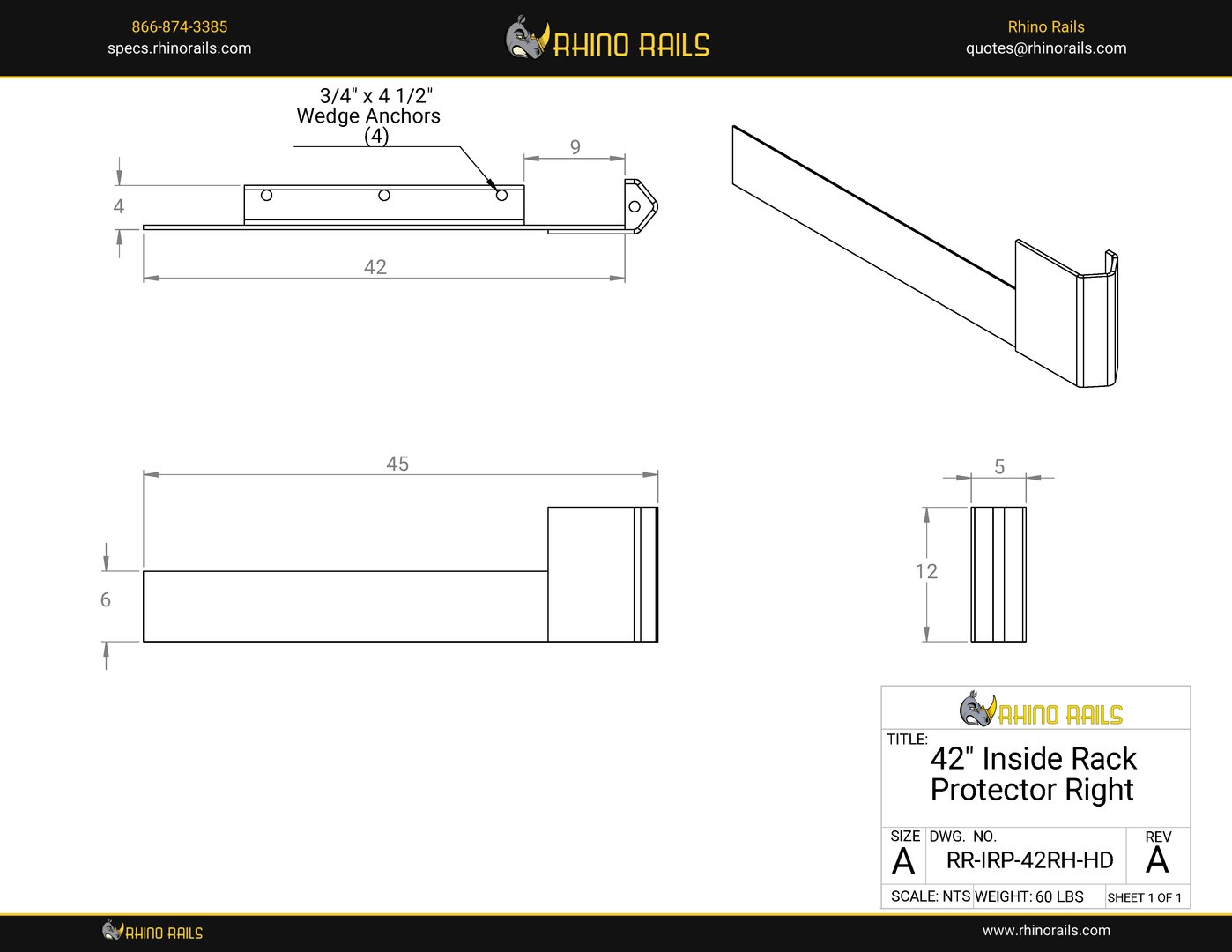 RR-IRP-42RH-HD - Product Detail Drawing