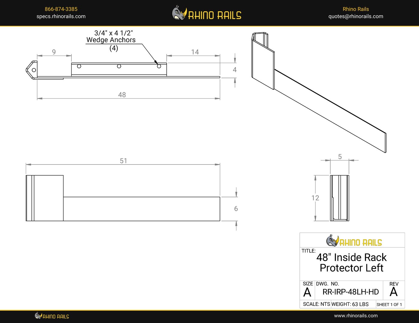 RR-IRP-48LH-HD - Product Detail Drawing