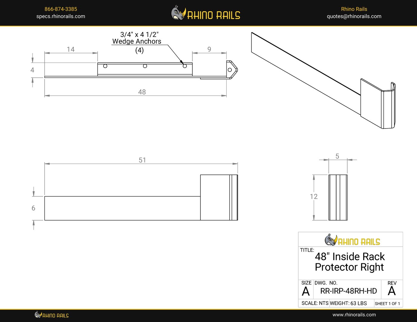RR-IRP-48RH-HD - Product Detail Drawing
