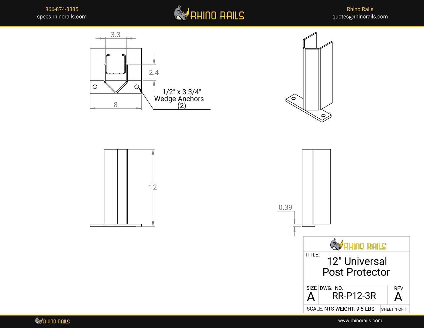 RR-P12-3R - Product Detail Drawing