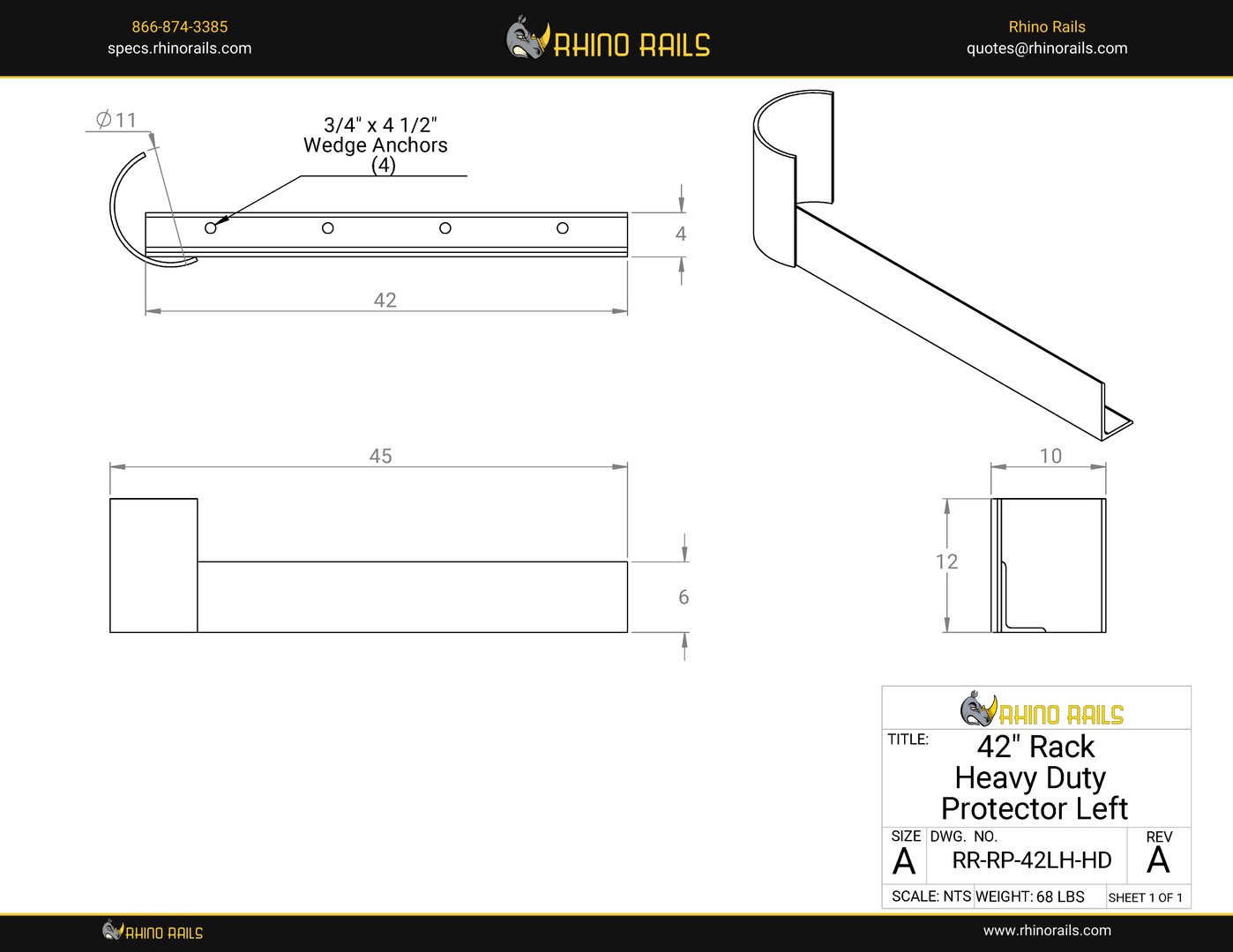 RR-RP-42LH-HD - Product Detail Drawing