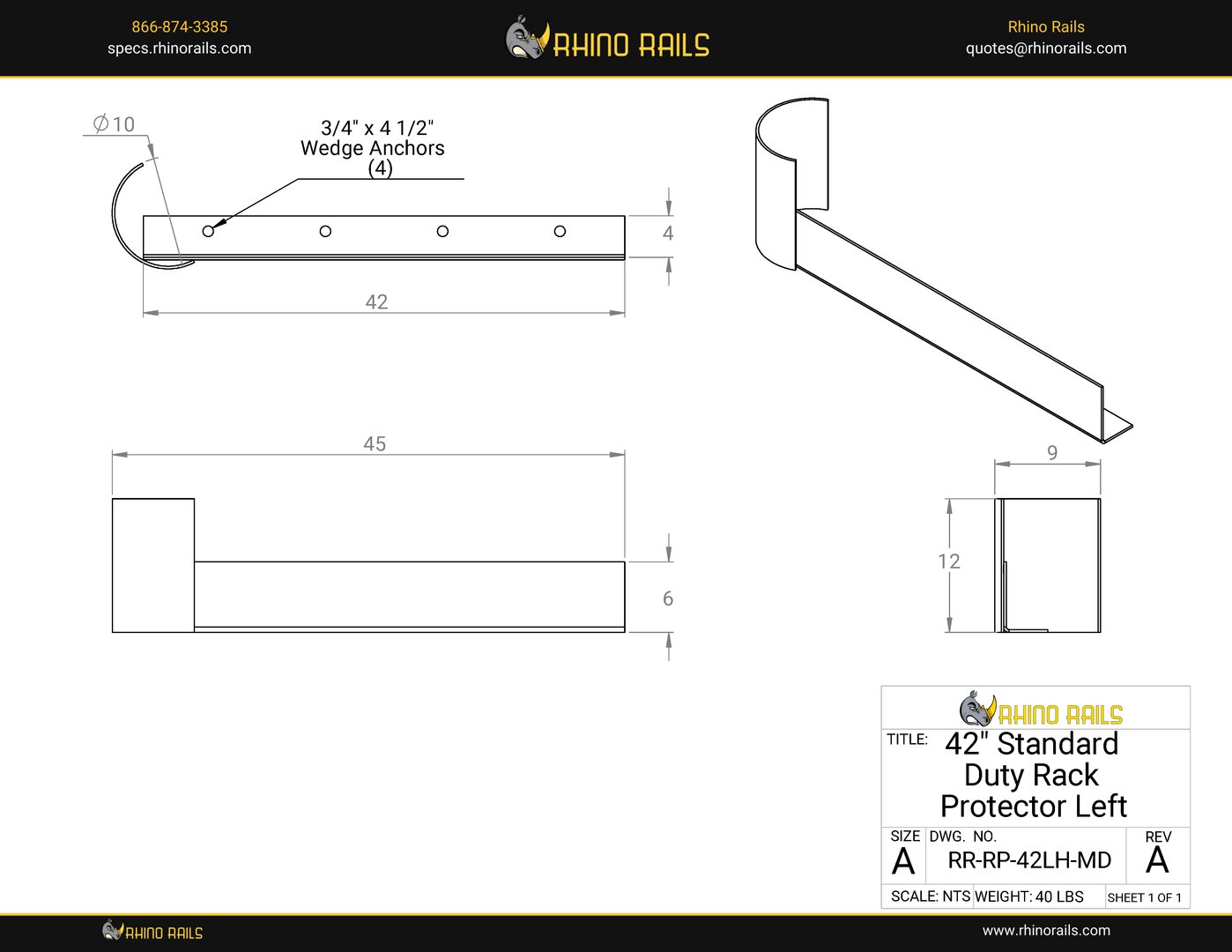 RR-RP-42LH-MD - Product Detail Drawing