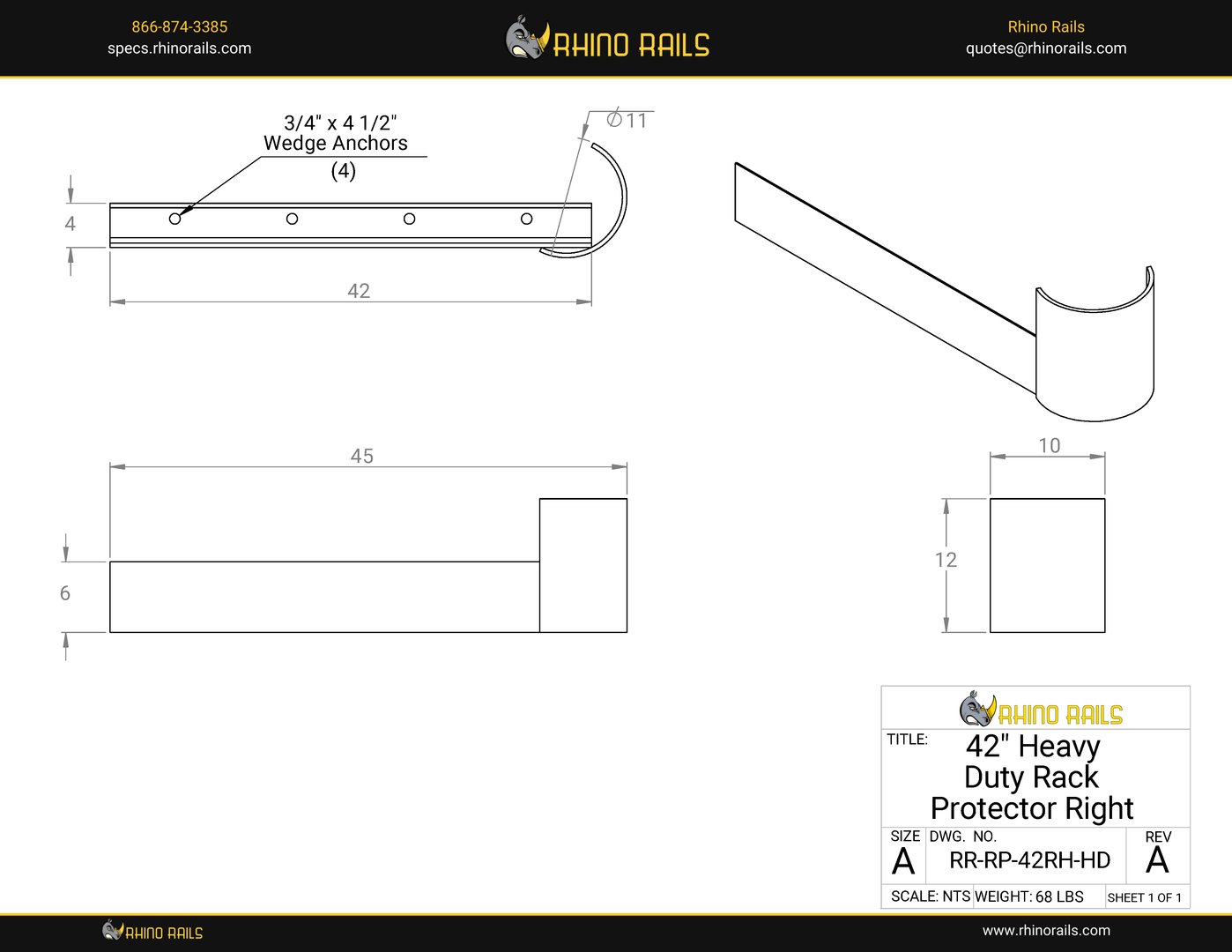 RR-RP-42RH-HD - Product Detail Drawing