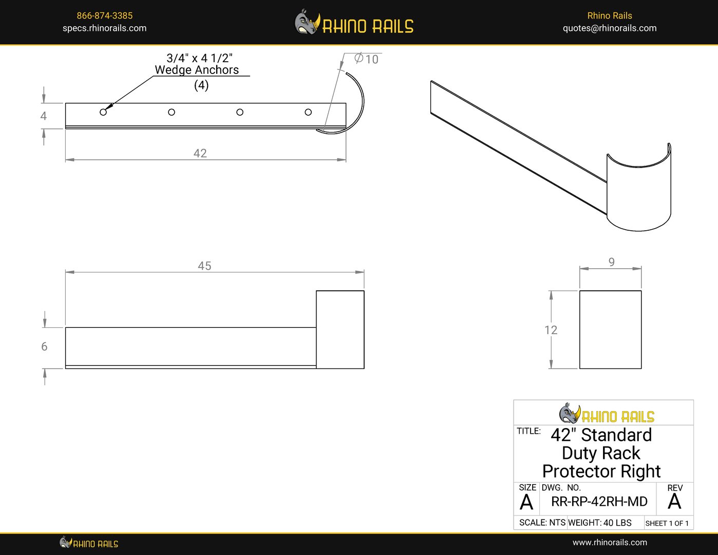 RR-RP-42RH-MD - Product Detail Drawing
