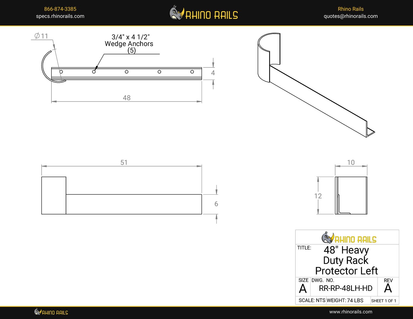 RR-RP-48LH-HD - Product Detail Drawing