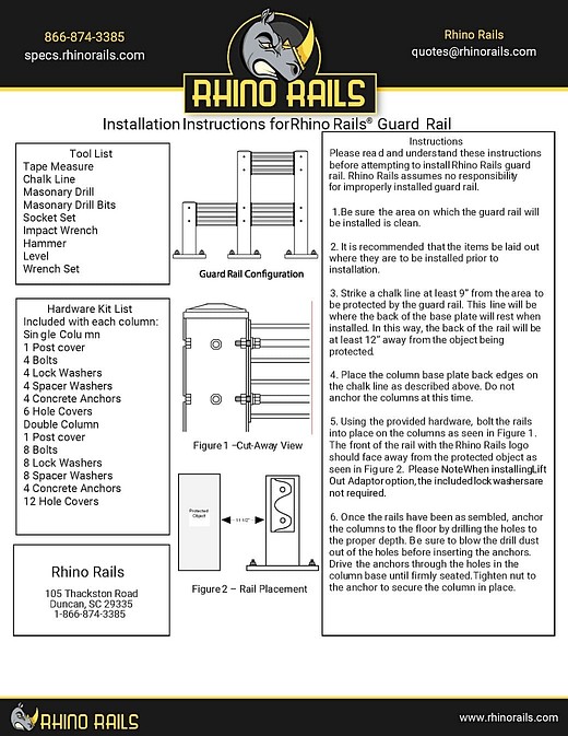 Guardrail Installation Instructions