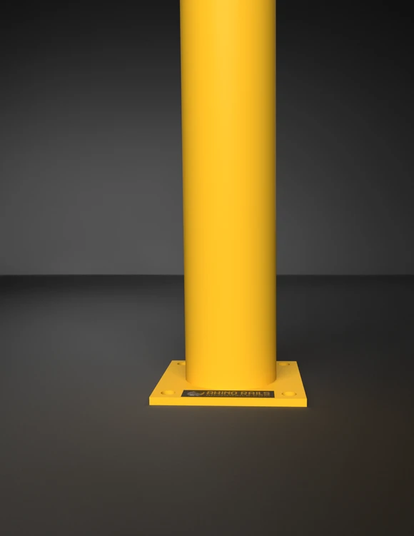 42in Tall Surface Mount Steel Bollard with Cap