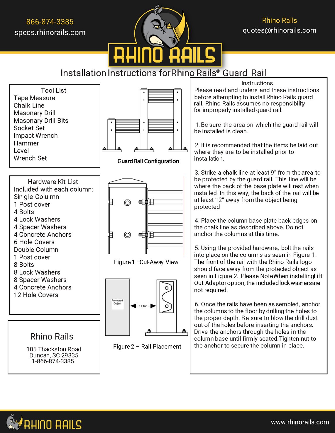 Guardrail Installation Instructions