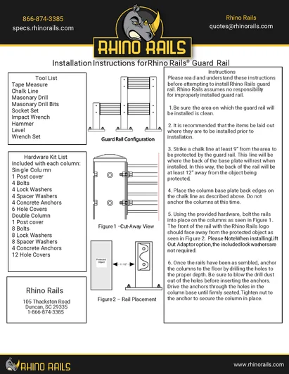 Guardrail Installation Instructions