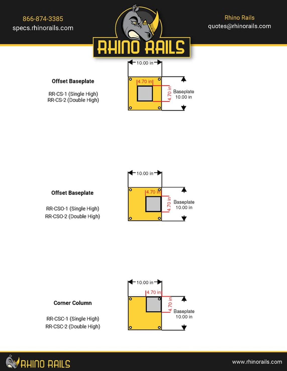 Guardrail Post - Baseplate Options