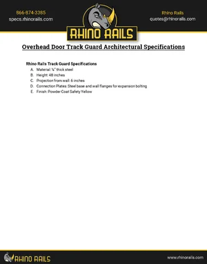 Overhead Door Track Guard - Architectural Specifications