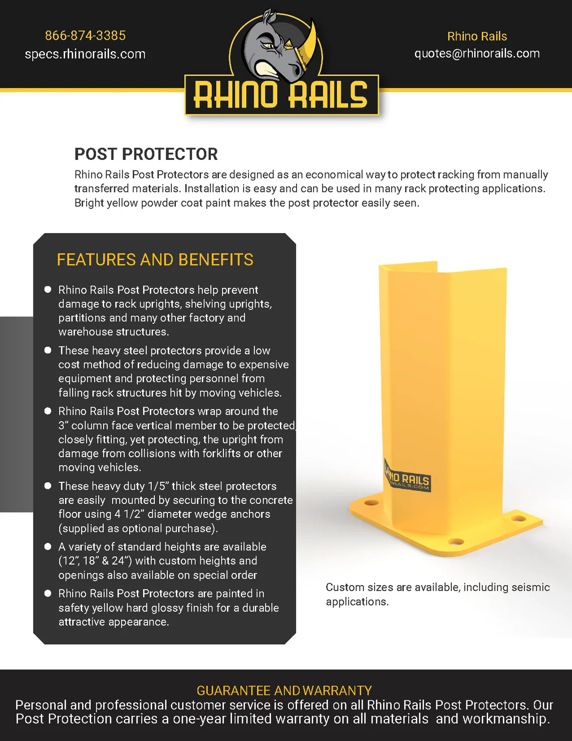 Post Protector - Product Information Sheet
