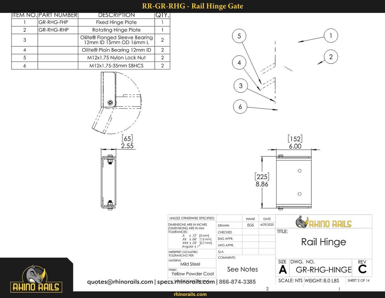 RR-GR-RHG - Product Detail Drawing - Photo