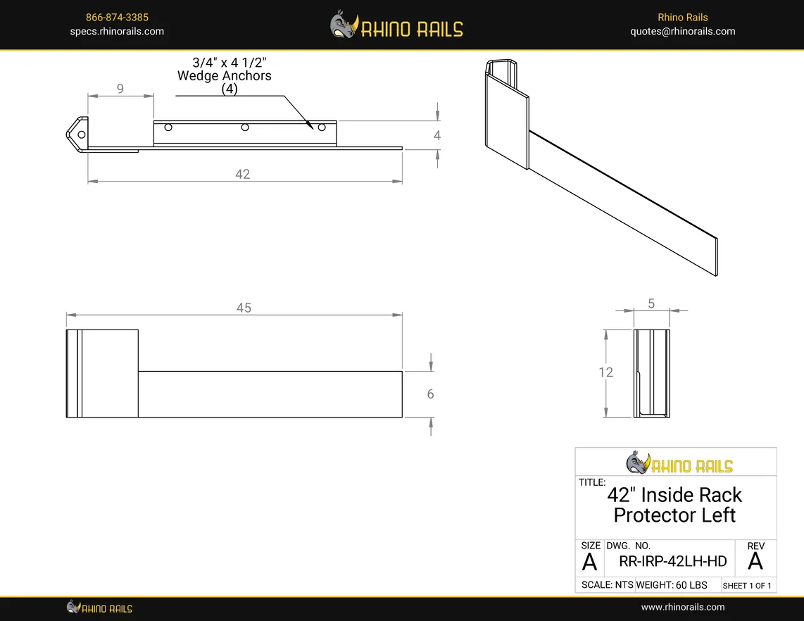 RR-IRP-42LH-HD - Product Detail Drawing