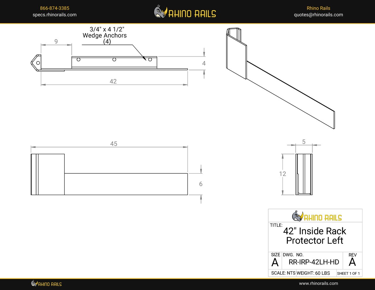 RR-IRP-42LH-HD - Product Detail Drawing - Photo