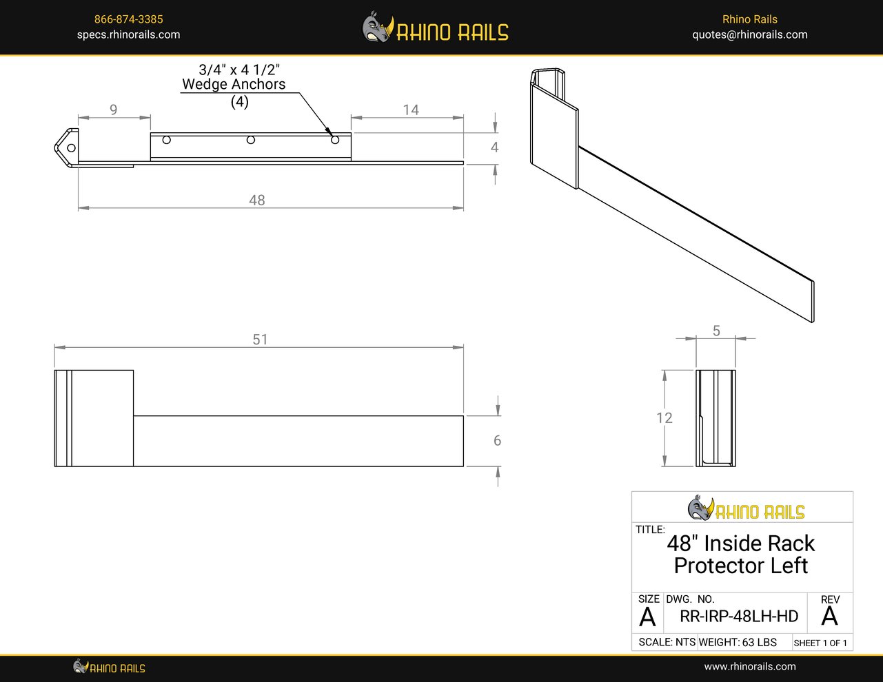 RR-IRP-48LH-HD - Product Detail Drawing - Photo