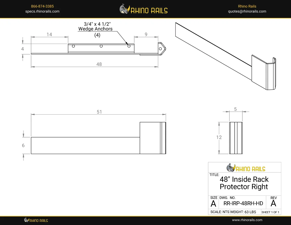 RR-IRP-48RH-HD - Product Detail Drawing
