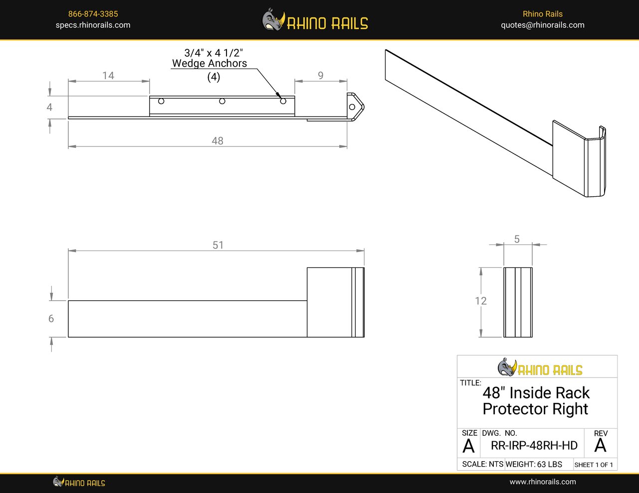 RR-IRP-48RH-HD - Product Detail Drawing - Photo
