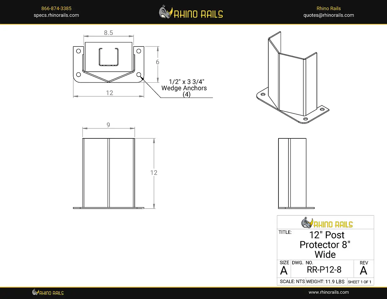 RR-P12-8 - Product Detail Drawing