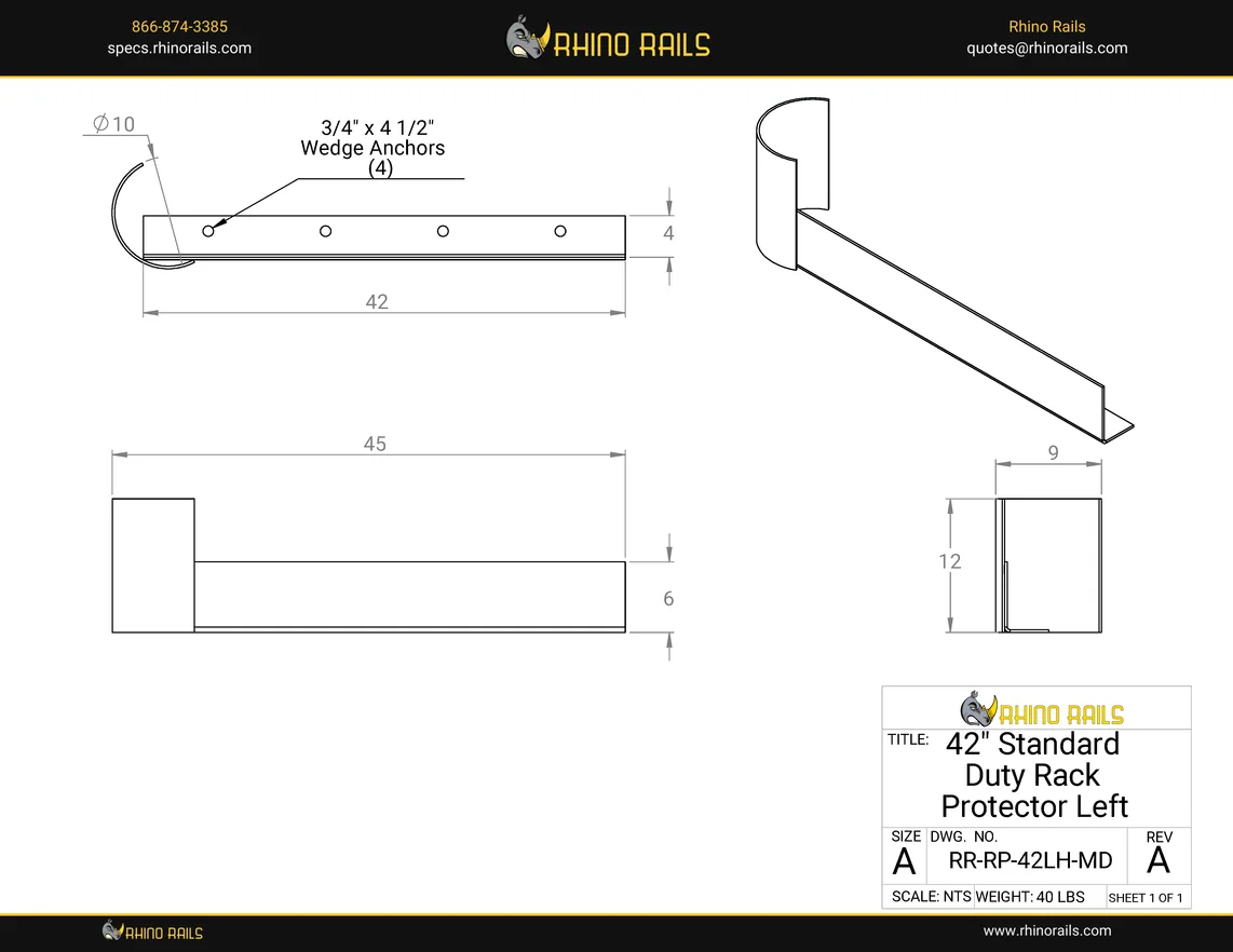 RR-RP-42LH-MD - Product Detail Drawing