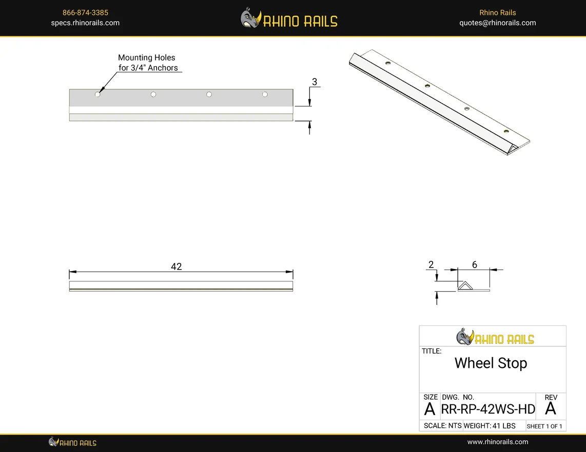 RR-RP-42WS-HD - Product Detail Drawing - Page 1