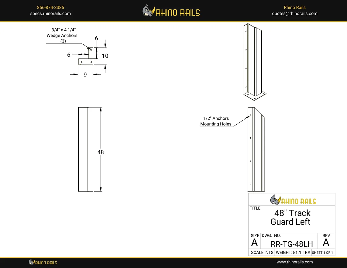 RR-TG-48LH - Product Detail Drawing