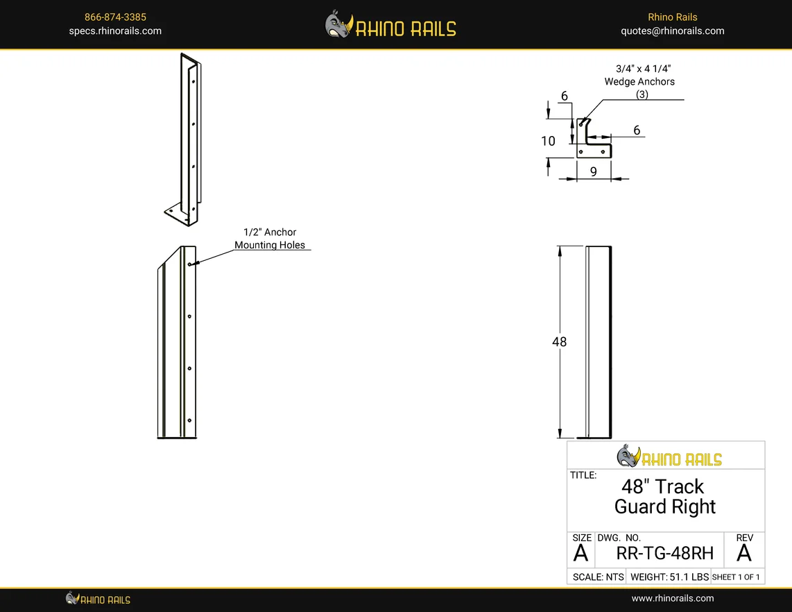 RR-TG-48RH - Product Detail Drawing