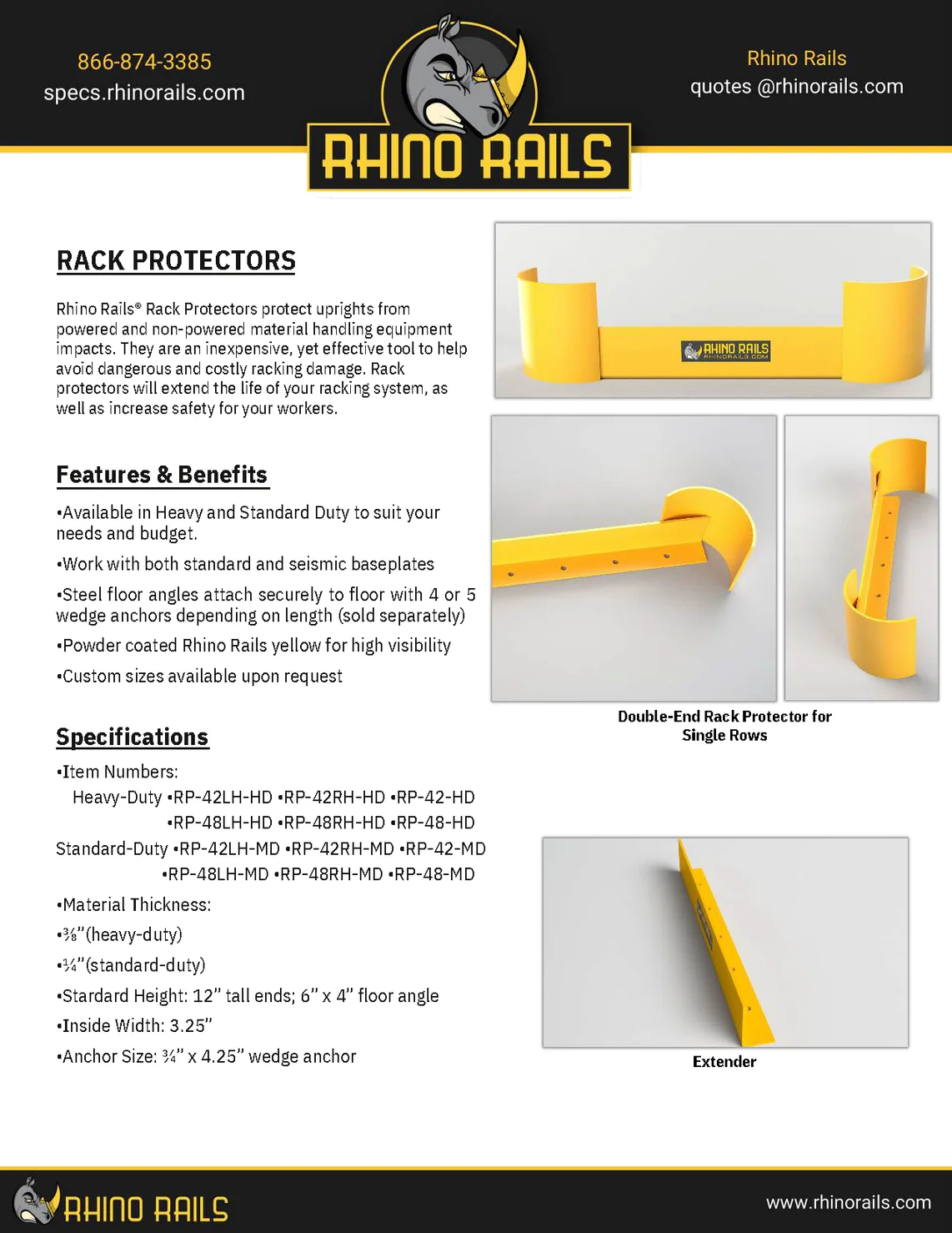 Universal Rack Protector - Product Information Sheet