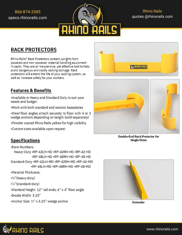 Universal Rack Protector - Product Information Sheet