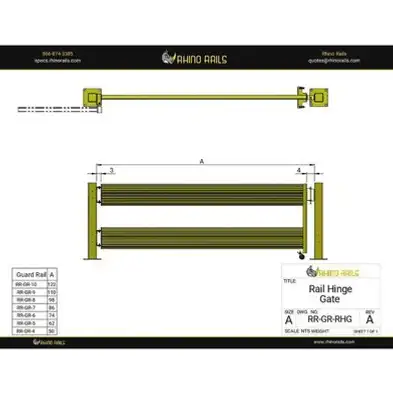 Rhino Rails RR-GR-RHG  Double Rail Hinge Assembly Barrier Gate  - Photo