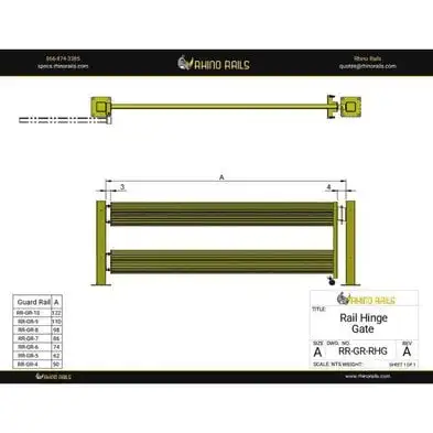 Rhino Rails RR-GR-RHG  Double Rail Hinge Assembly Barrier Gate  - Photo