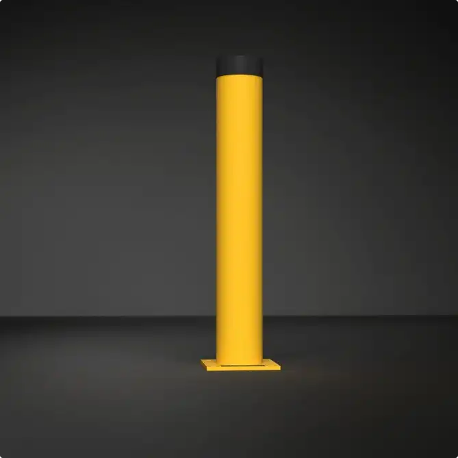 Rhino Rails 42in Tall Surface Mount Steel Bollard with Cap