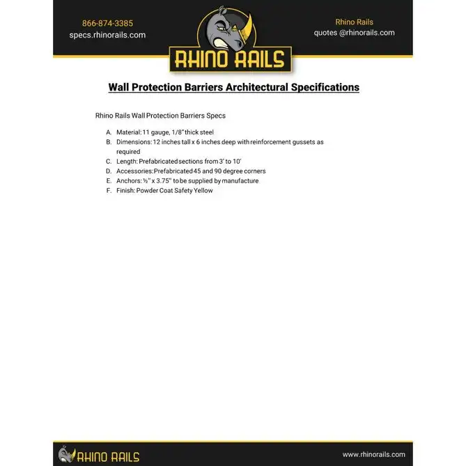 Rhino Rails RR-CG 12in Tall Floor Mounted Equipment Barrier - 13