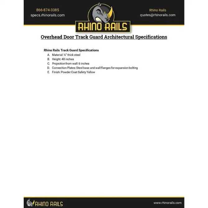 Rhino Rails RR-TG 48in Tall Overhead Door Track Guard - Photo - Photo Rhino Rails RR-TG 48in Tall Overhead Door Track Guard - Photo