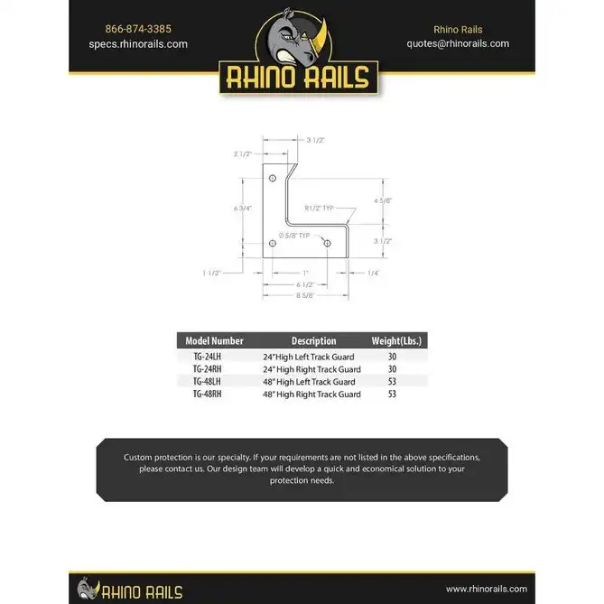 Rhino Rails RR-TG 48in Tall Overhead Door Track Guard - Photo - Photo Rhino Rails RR-TG 48in Tall Overhead Door Track Guard - Photo