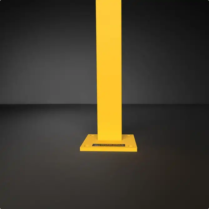 Rhino Rails 43in Guardrail Column with Offset Baseplate - Photo Rhino Rails 43in Guardrail Column with Offset Baseplate