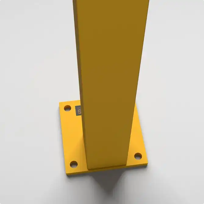 Rhino Rails 43in Guardrail Column with Offset Baseplate - Photo Rhino Rails 43in Guardrail Column with Offset Baseplate