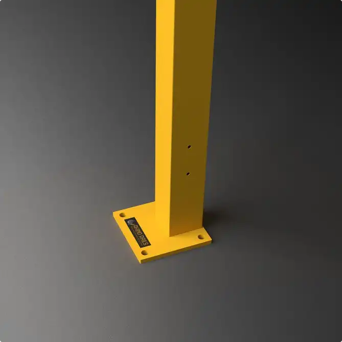 Rhino Rails 43in Guardrail Column with Offset Baseplate - Photo Rhino Rails 43in Guardrail Column with Offset Baseplate
