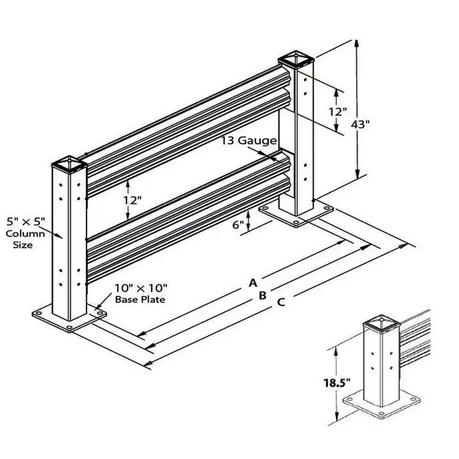 Rhino Rails Double-High Guardrail Starter Kit