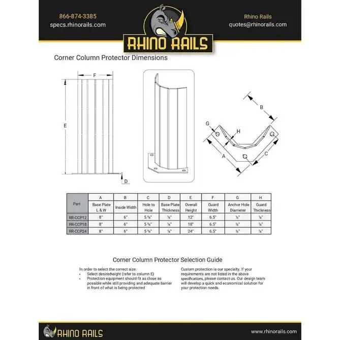 Rhino Rails RR-CCP  Corner Column Post Protector  - Photo