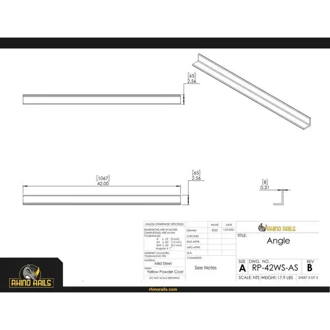 Rhino Rails RR-RP-42WS-HD Forklift Wheel Stops - 4 - Photo Rhino Rails RR-RP-42WS-HD Forklift Wheel Stops - 4