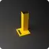 Rhino Rails 18.5in Guardrail Column with Corner Baseplate - Photo Rhino Rails 18.5in Guardrail Column with Corner Baseplate