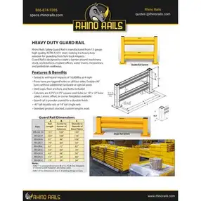 Rhino Rails RR-GR Heavy Duty Warehouse Guardrail - Photo Rhino Rails RR-GR Heavy Duty Warehouse Guardrail