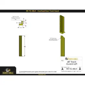 Rhino Rails RR-TG 48in Tall Overhead Door Track Guard - 18 - Photo Rhino Rails RR-TG 48in Tall Overhead Door Track Guard - 18