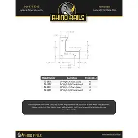 Rhino Rails RR-TG 48in Tall Overhead Door Track Guard - Photo - Photo Rhino Rails RR-TG 48in Tall Overhead Door Track Guard - Photo