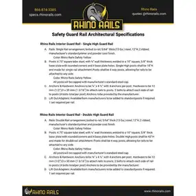 Rhino Rails RR-GR Heavy Duty Warehouse Guardrail