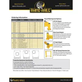 Rhino Rails RR-GR Heavy Duty Warehouse Guardrail