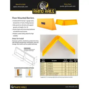 Rhino Rails RR-CG 12in Tall Floor Mounted Equipment Barrier - 4